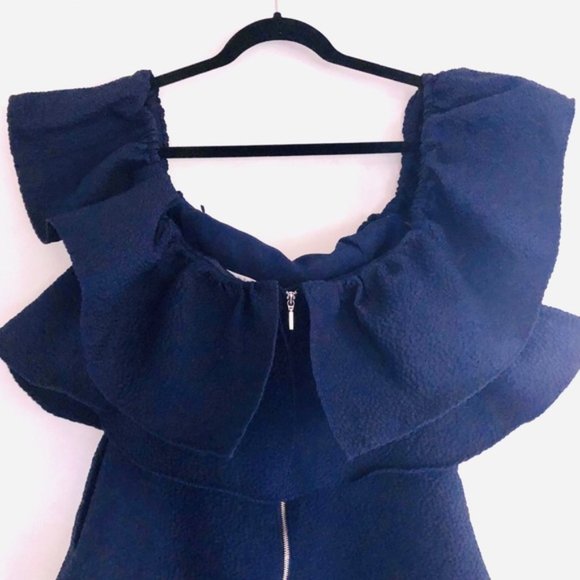 keepsake Magnolia Textures Ruffled Romper Navy M - Picture 7 of 13
